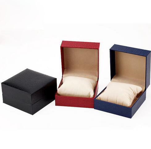 Lichee Pattern Flip Watch Box, Watch Packing Box, Glue Box, Plastic Watch Box